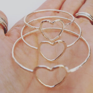 sterling silver baby heart bangle