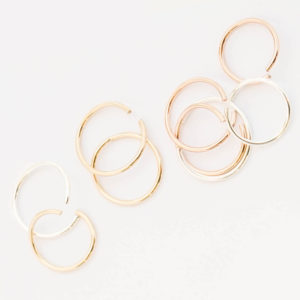 rose yellow and silver snug nose rings