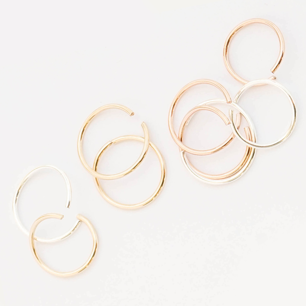 Small Infinity Hoops with Hanging Locks Rose Gold