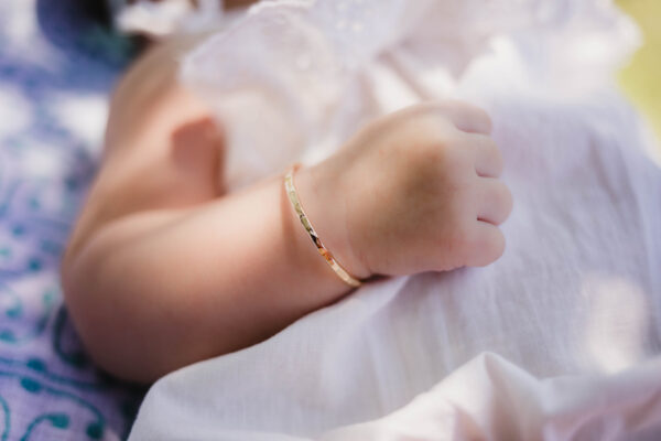 14K Real Gold Children Baby Kids Bangle Bracelet 5.5