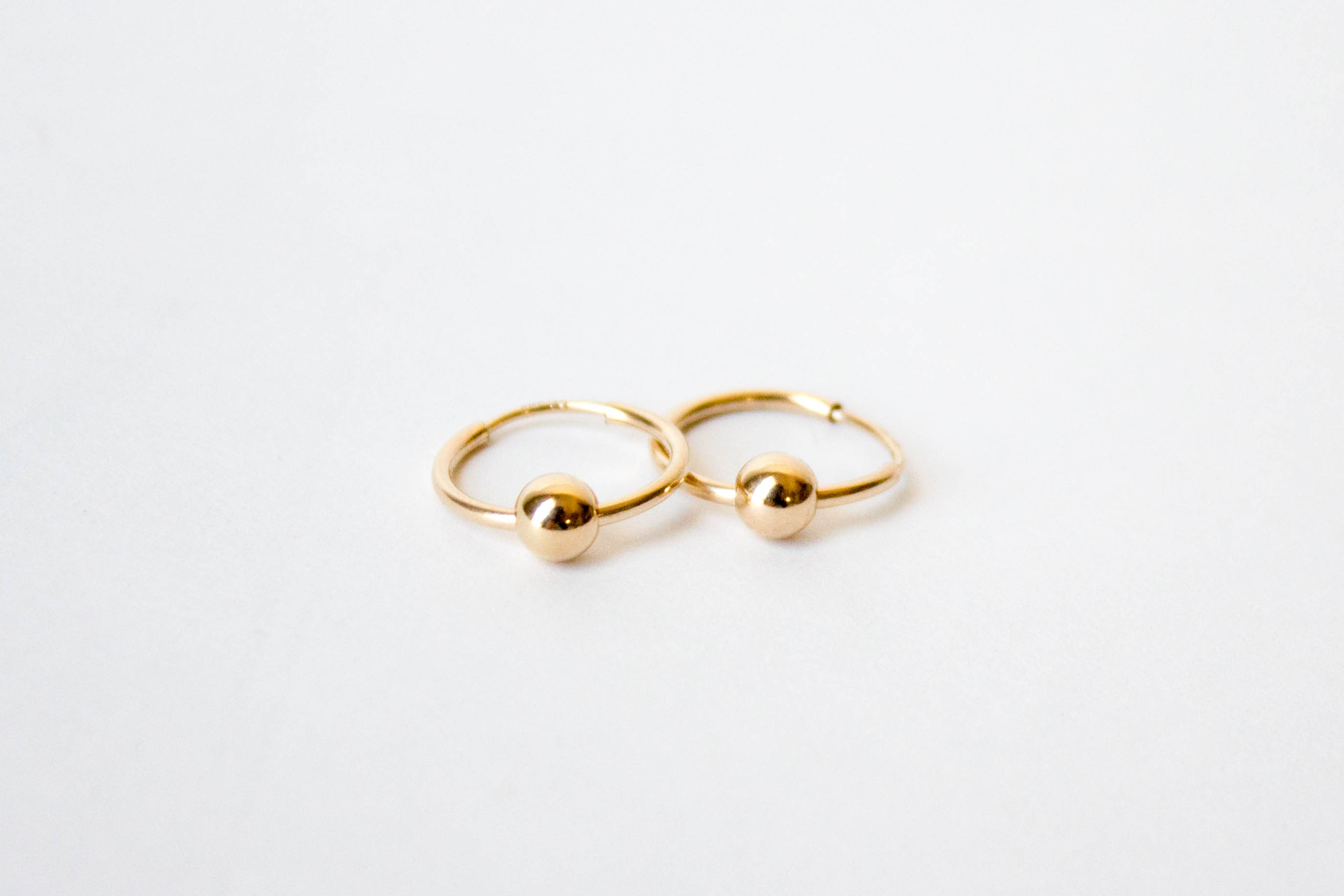 Gold Ring Earrings with Pearls - Soumiez