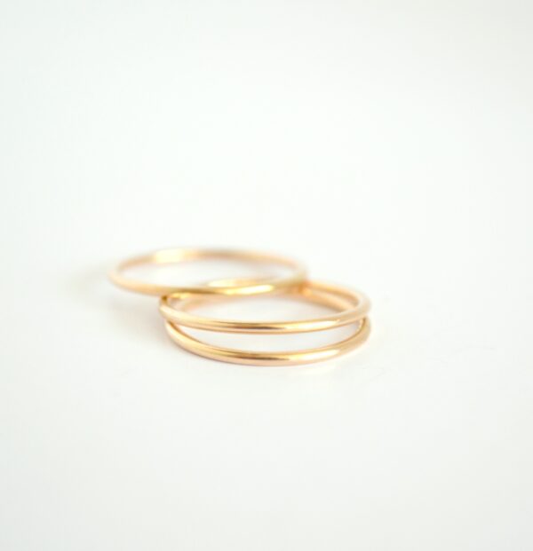 Solid 14k Gold Simple Wedding Ring, Three Leaf Ring,thin Gold Ring, Simple  Plain Gold Ring,minimalist Wedding Ring, Stacking Plain Gold Ring - Etsy