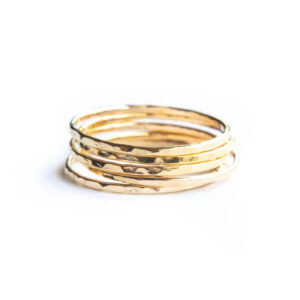 Thin gold stacking ring set