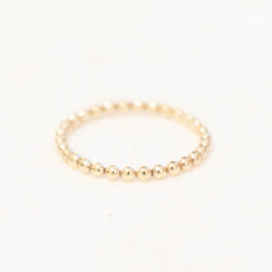Gold Pearl Bead Stacking Ring