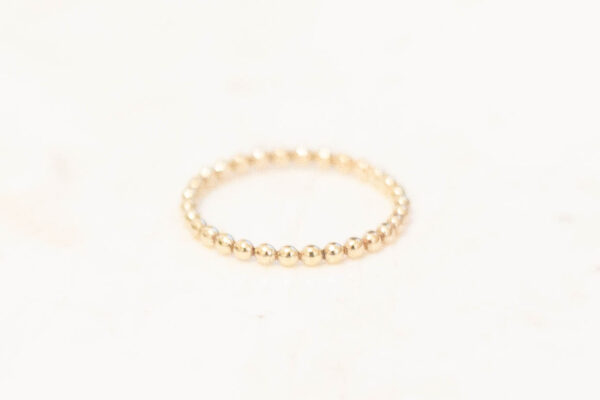 Gold Pearl Bead Stacking Ring