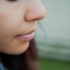 Cubic Zirconia Nose Screw Stud on nose