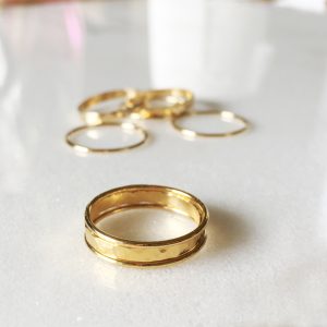 stacked set of 3 rings 2mm and smooth 1mm rings