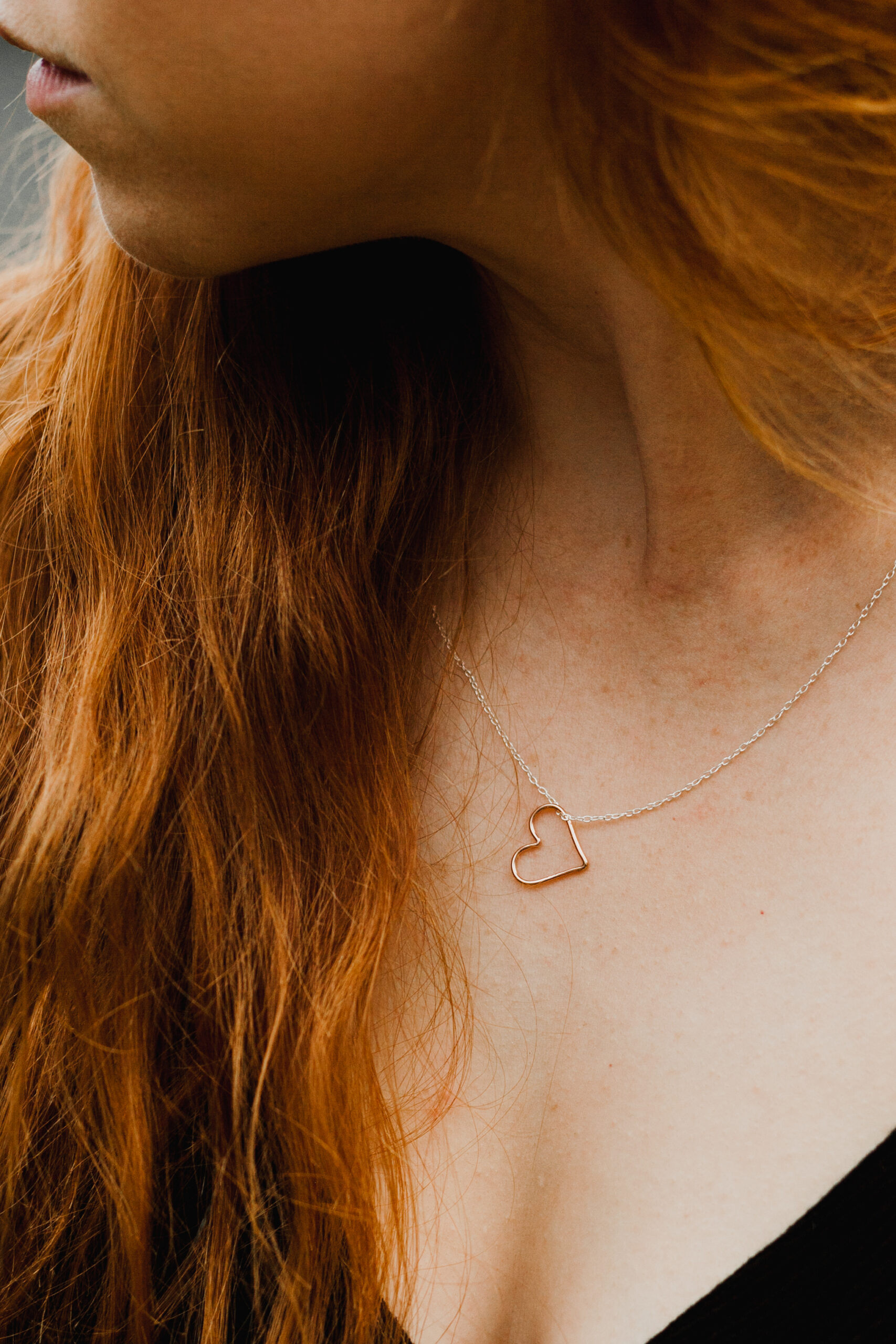 Buy Solid Gold Sideways Heart Necklace Open Heart Necklace Large Heart  Necklace in 10k, 14k or 18K Solid Gold yellow, Rose or White Gold Online in  India - Etsy
