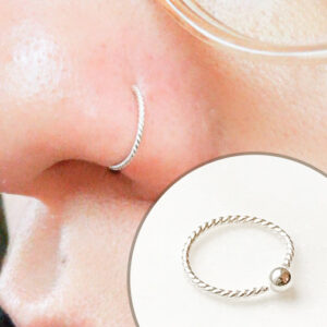Silver nose ring pattern wire design
