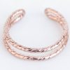 rose gold textured double cuff earring