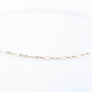 Elongated Cable Handmade Gold Anklet