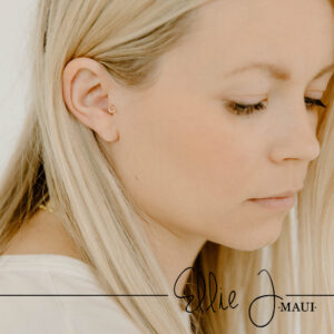 blonde lady with cute heart tragus earring
