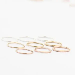 Endless Hoop Nose Ring in Sterling Silver, Gold Filled Yellow/Rose