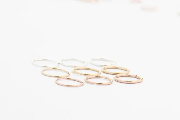 Endless Hoop Nose Ring in Sterling Silver, Gold Filled Yellow/Rose