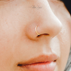 C-Shape Adjustable Nose Ring in Sterling Silver, 14k Gold filled Yellow/Rose