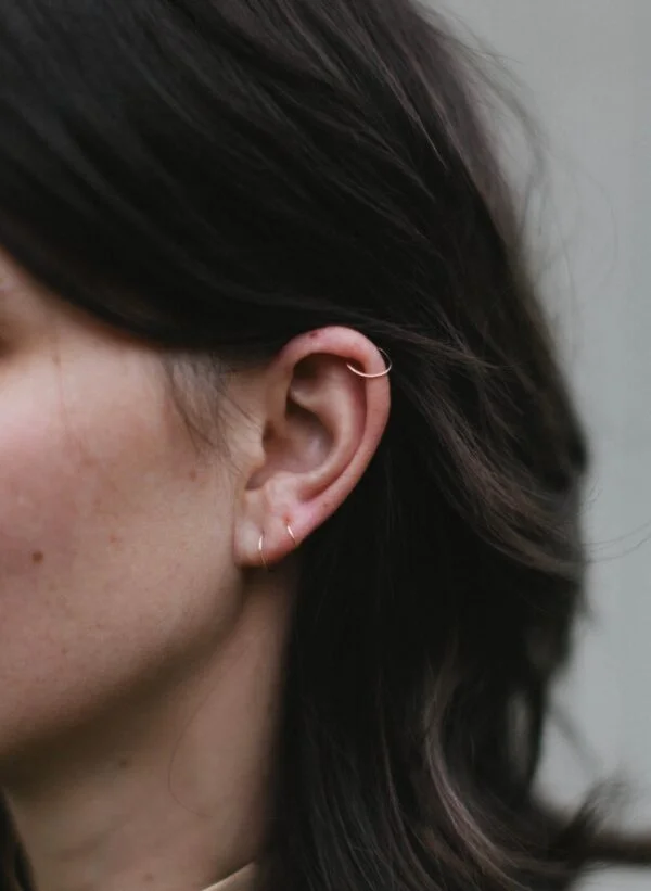 Cartilage Hoop Earrings | Sterling Silver | 14K Yellow Gold Filled