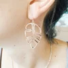 Monstera Leaf Cutout Earrings | Sterling Silver | 14K Gold-Filled