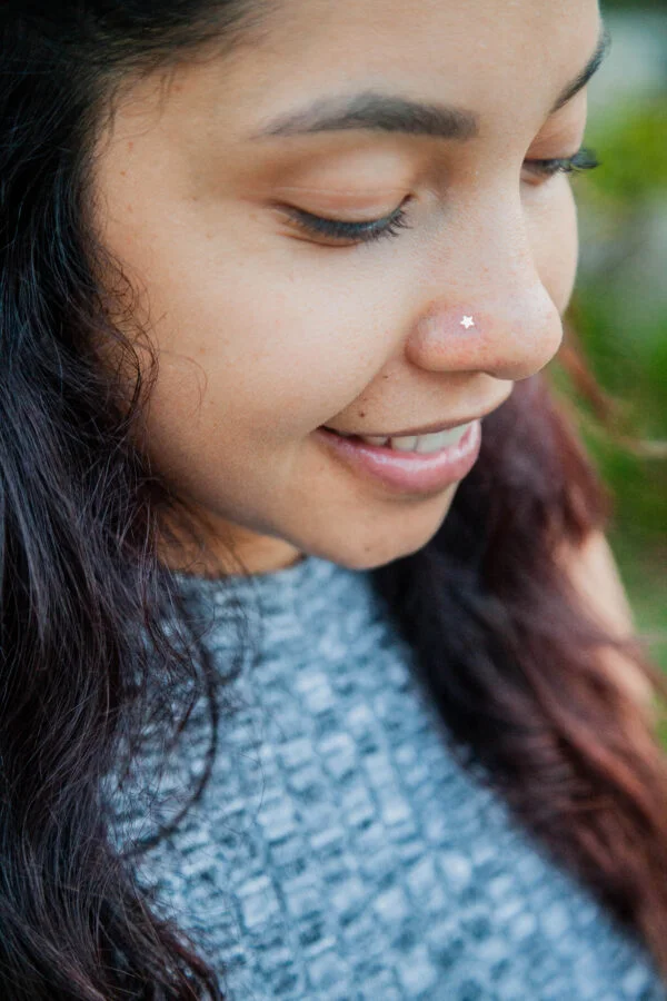 Heart Nose Stud Ring OR Star Nose Stud Nostril Piercing Jewelry