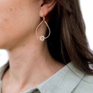 Drop Dangle Earrings | 14K Gold Filled | Hammered Edges