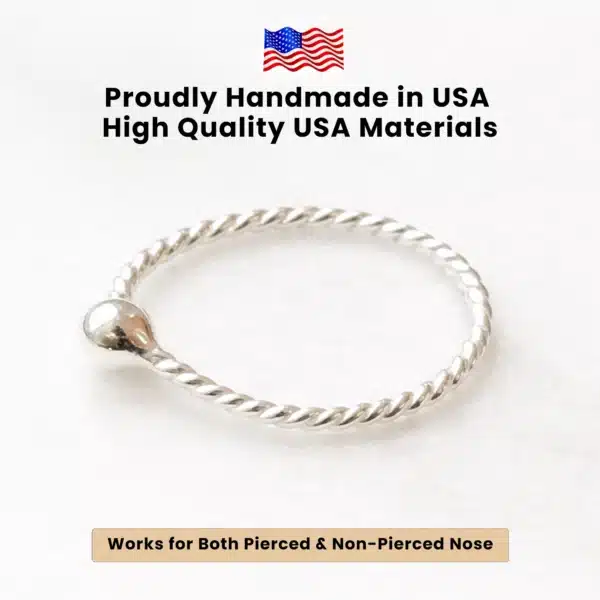 Sterling Silver Nose Ring Twisted