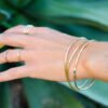 Stackable Bangle Bracelets for Womens in 14K Yellow Gold Filled