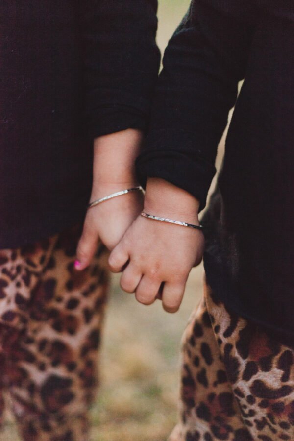 Twins Bracelet in Hammered Sterling Silver,Gold-Filled Yellow/Rose