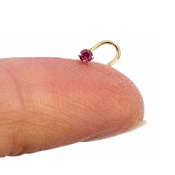 Gold Genuine Yellow and Pink sapphire Nose Stud