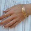 Stackable Bangle Bracelets for Womens in 14K Yellow Gold Filled