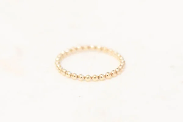 Gold Pearl Bead Stacking Ring for Elegant Stacking