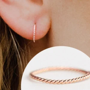 Endless Hoop Earrings in Sterling Silver, 14K Yellow & Rose Gold