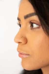 Heart Shaped Nose Stud | 14k Solid Yellow Gold With Diamond Cut - Heart Measure 2mm & 8 mm Length