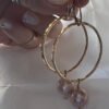 Fresh water pink pearl hoop earrings