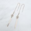 Threaded Pearl Earrings 14k gold filled with genuine pearls