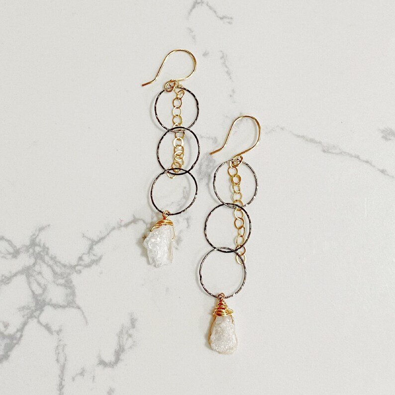 Quartz Crystal Drop Earrings