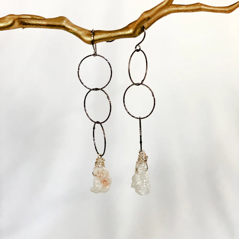 Long Silver Earrings for Women
