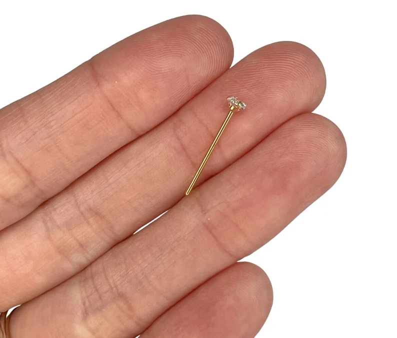 Surgical Steel 20g 3mm CZ Self Sizing Bending Nose Stud