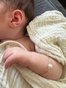 White Pearl 14k Gold Filled Baby Bangle